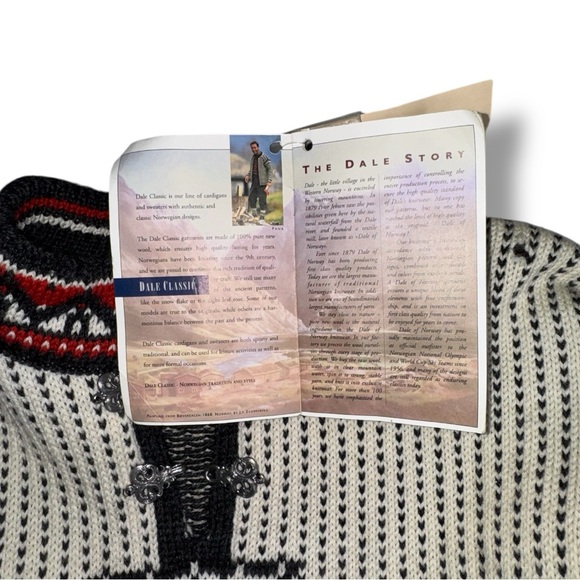 Dale of Norway Solstrand sweater, w/booklet, xtra clasps RARE NWT vintage 90’s - Picture 6 of 13